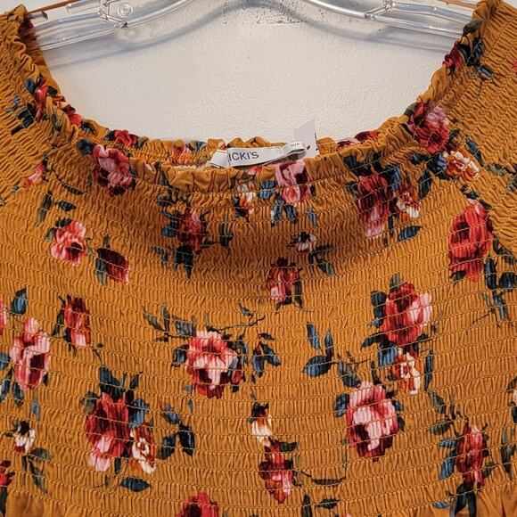 BOHO Shirt by Ricki's Floral Off Shoulder Style Size S/P - Picture 3 of 11